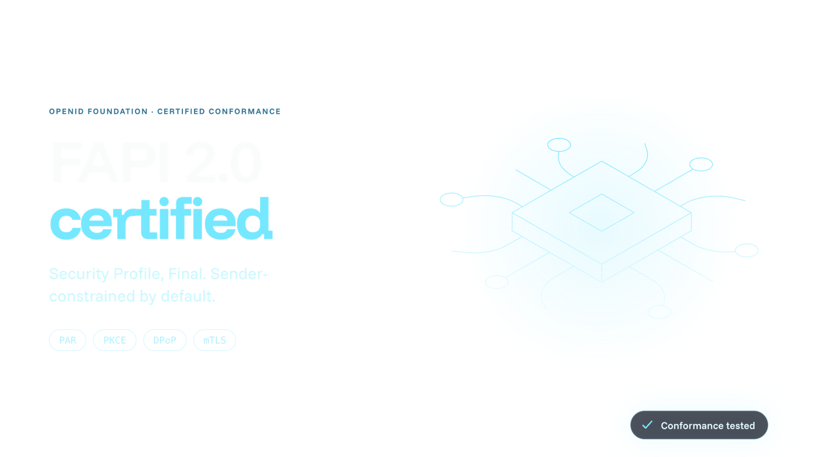 FAPI 2.0 certified, OpenID Foundation certified conformance